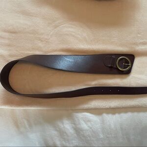 Banana Republic Brown Leather Belt with Gold Buckle